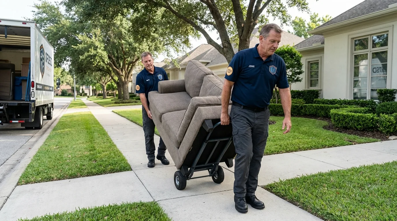 Local residential moving crew loading furniture in Weldon, CA